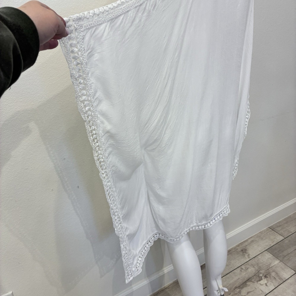 Tommy Bahama Lace Trim Tunic Caftan Swim‎ Cover Up White XS Beach Resort Coastal - Picture 7 of 11